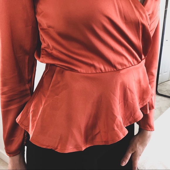 Silky Rose Cross Front Blouse - Picture 4 of 4